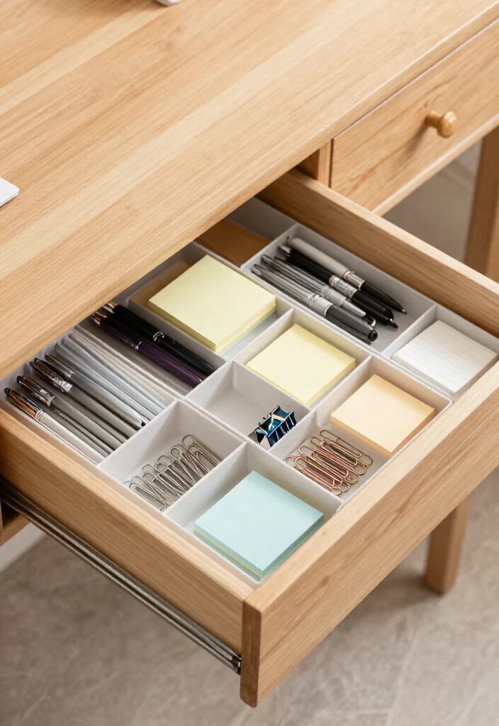 12 Work Desk Organization Ideas for Productivity 5. Use Drawer Organizers 0