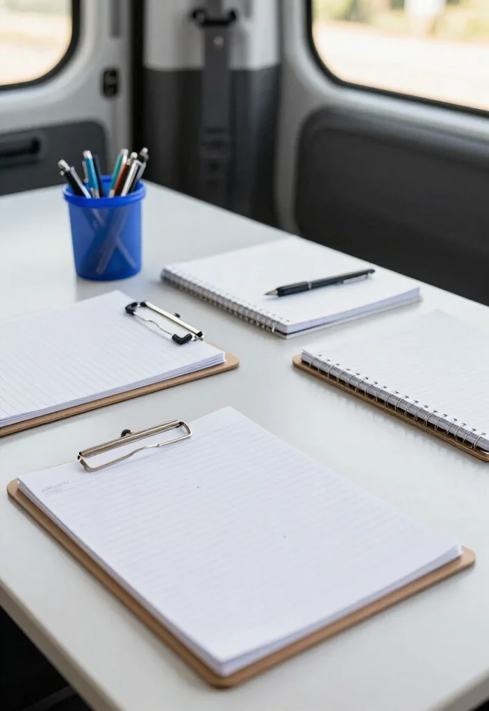 12 Work Van Organization Ideas for Efficiency on the Job 11. Clipboards and Notebooks 0