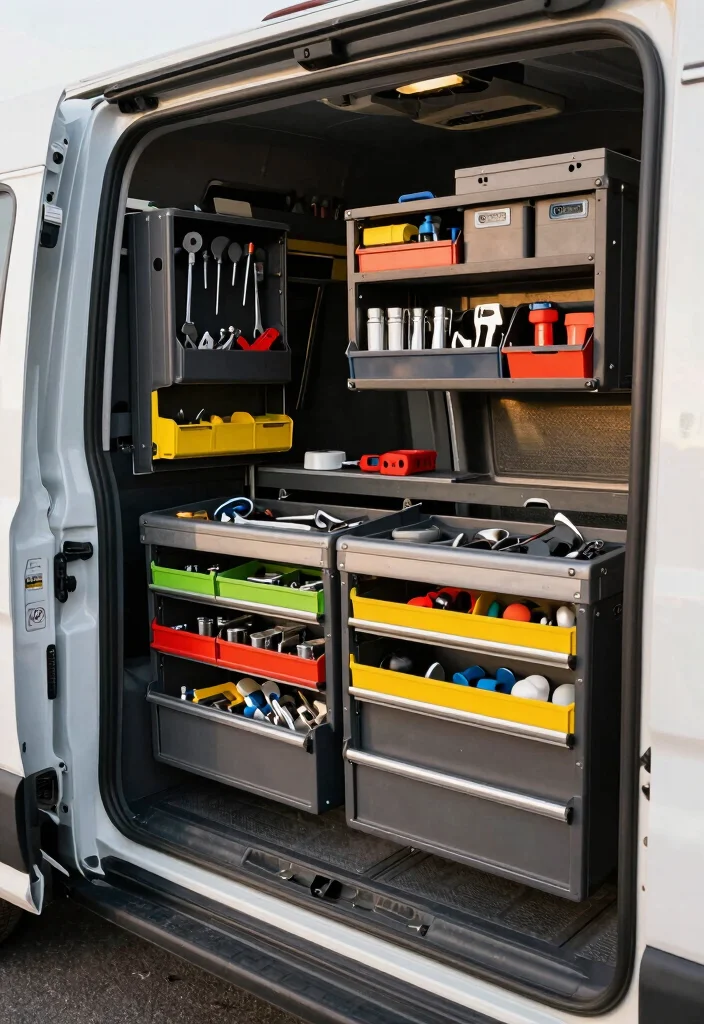 12 Work Van Organization Ideas for Efficiency on the Job 9. Removable Tool Caddies 0