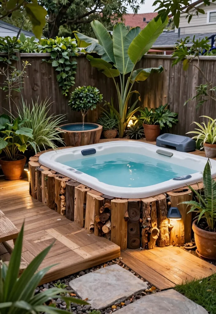 14 Backyard Jacuzzi Patio Ideas for Luxury at Home 13. Eco Friendly Oasis 0