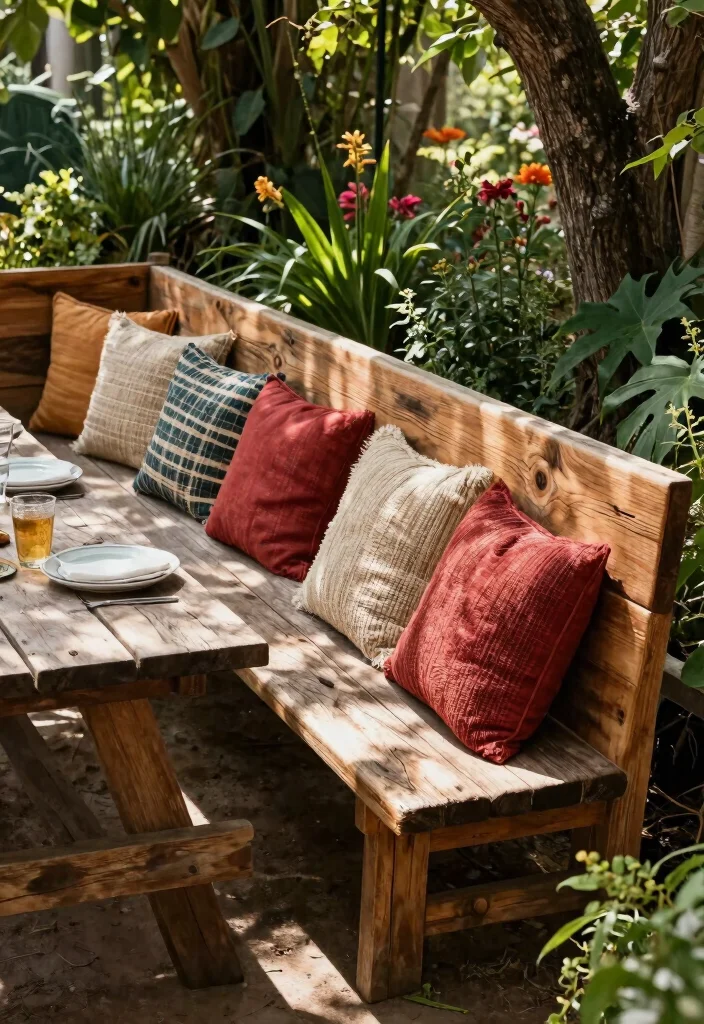 14 Backyard Seating Ideas for Comfortable Outdoor Entertaining 1. Reclaimed Wood Benches 0