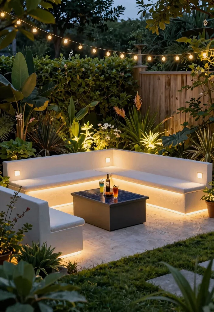 14 Backyard Seating Ideas for Comfortable Outdoor Entertaining 11. Solar Powered Garden Seating 0