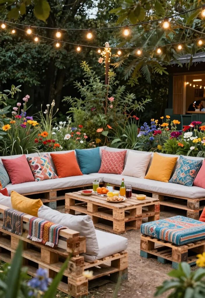 14 Backyard Seating Ideas for Comfortable Outdoor Entertaining 12. Pallet Furniture Sets 0