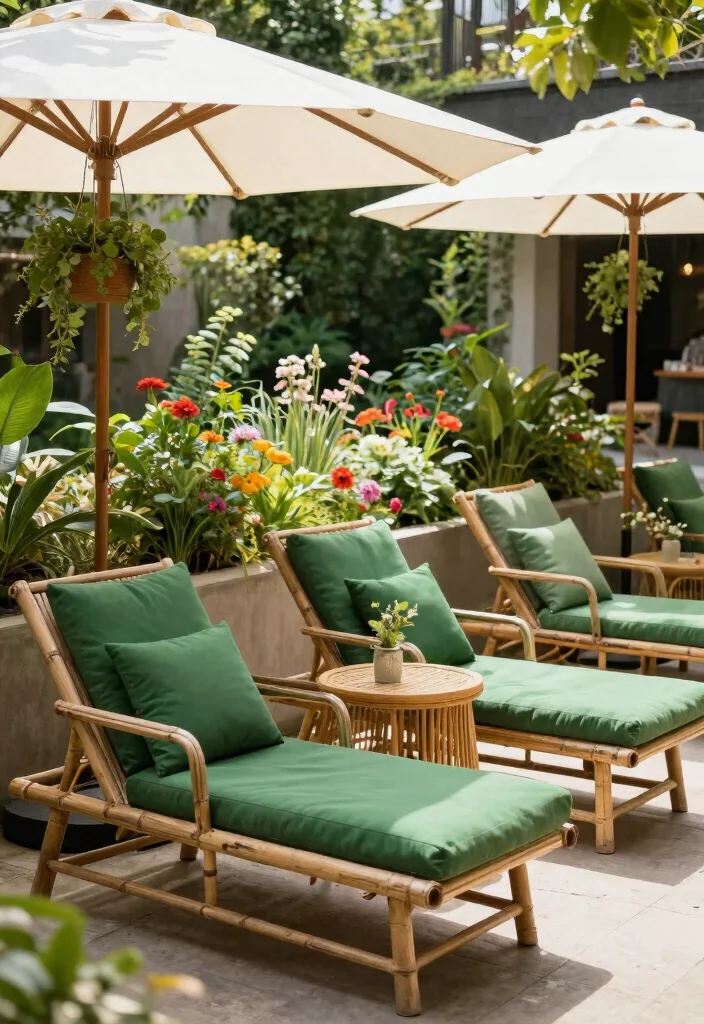 14 Backyard Seating Ideas for Comfortable Outdoor Entertaining 4. Bamboo Lounge Chairs 0