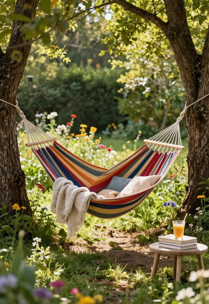 14 Backyard Seating Ideas for Comfortable Outdoor Entertaining 5. Hanging Hammocks 0