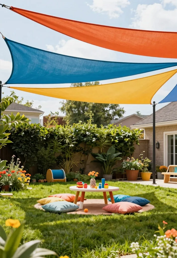14 Backyard Shade Ideas to Stay Cool and Comfortable 5. Shade Sails 0