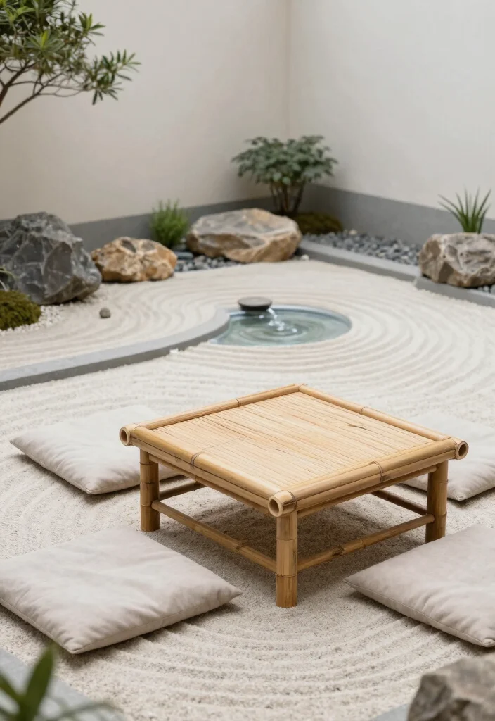 14 Backyard Sitting Area Ideas for Relaxed Everyday Use 8. Minimalist Zen Space 0