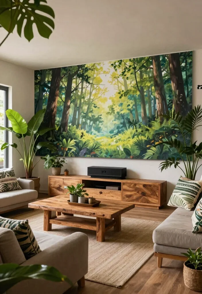 14 Basement Media Room Ideas for Movies and Gaming 62 14 Basement Media Room Ideas for Movies and Gaming 12. Outdoor Inspired Touches 0