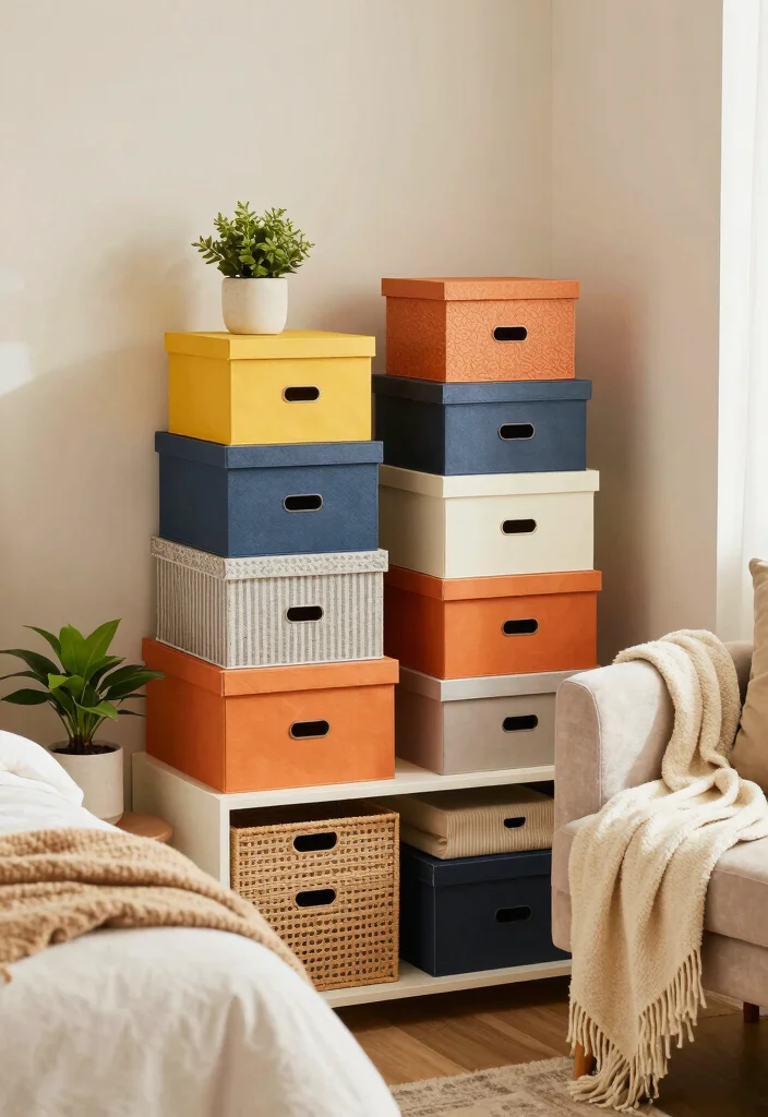 14 Bedroom Organization Ideas for Calm Functional Spaces 5. Use Decorative Storage Boxes 0
