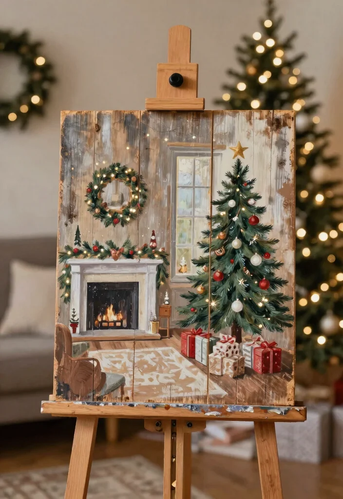 14 Christmas Wall Decor Ideas for Festive Homes 4. Rustic Pallet Art 0