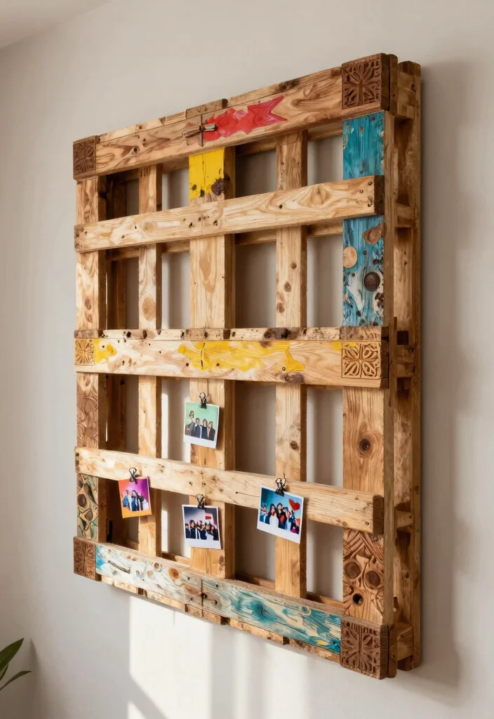 14 DIY Living Room Wall Decor Ideas on a Budget 1. Upcycled Wood Pallet Art 0