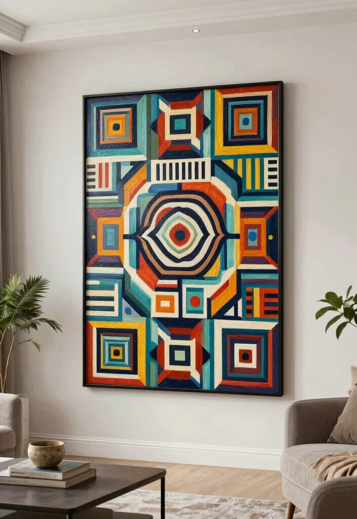 14 DIY Living Room Wall Decor Ideas on a Budget 12. Stenciled Wall Art 0