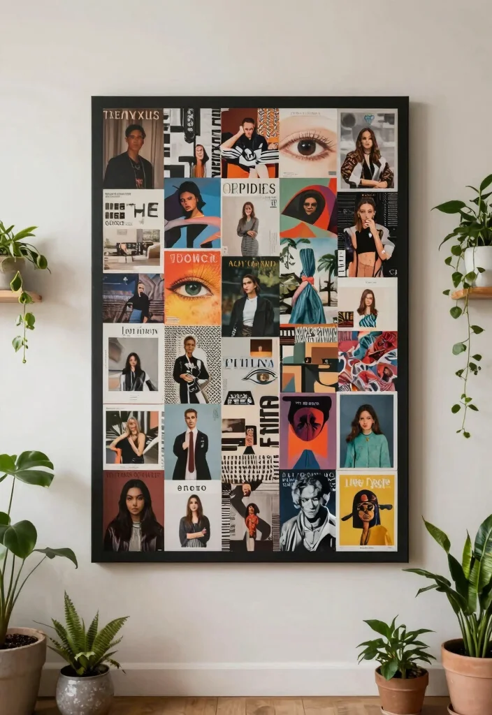 14 DIY Living Room Wall Decor Ideas on a Budget 7. Recycled Magazine Art 0