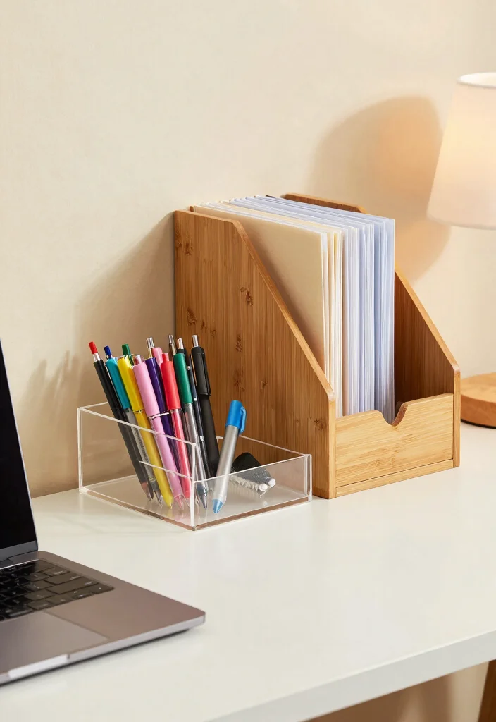 14 Desktop Organization Ideas for Digital and Physical Clutter 2. Stylish Desk Organizers 0