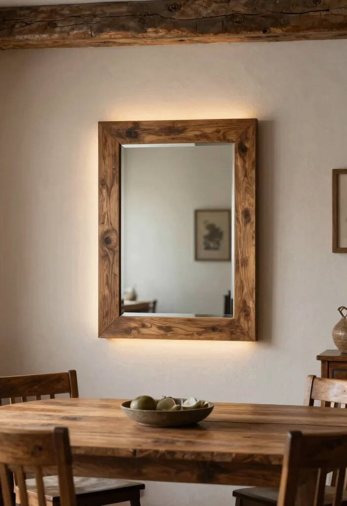 14 Dining Room Mirror Wall Decor Ideas for Depth 14. Statement Mirror with Lighting 0
