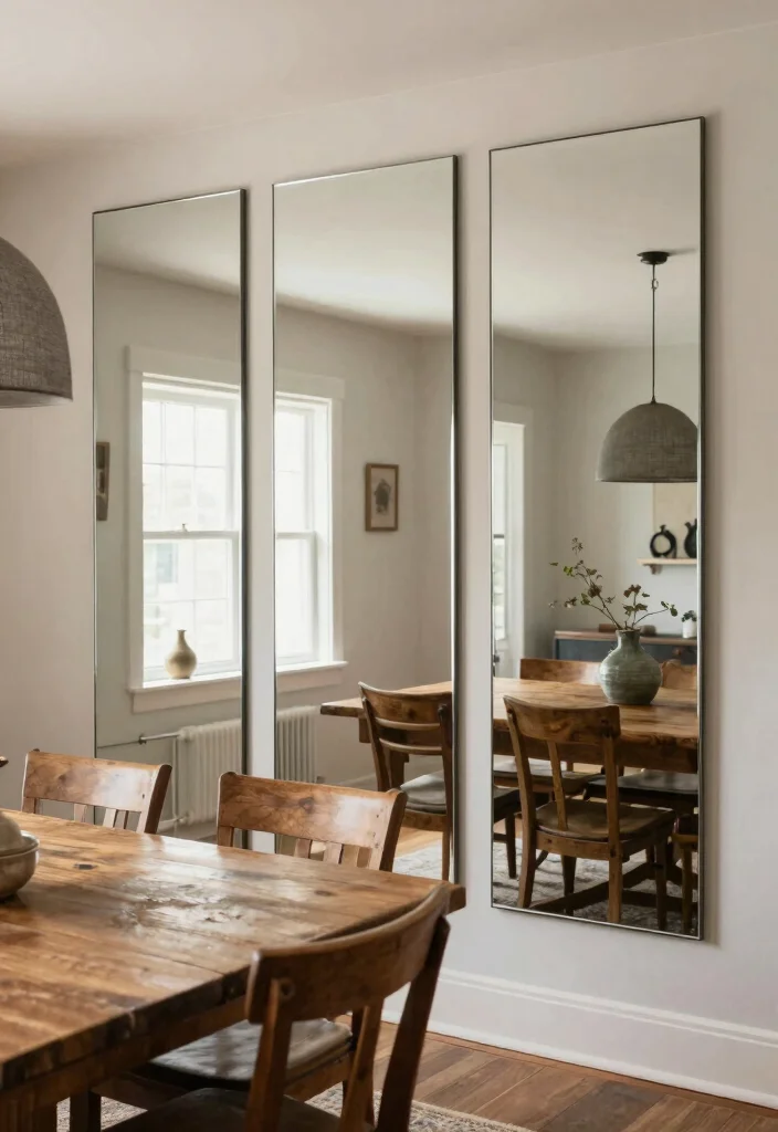 14 Dining Room Mirror Wall Decor Ideas for Depth 9. Mirrored Accent Wall 0