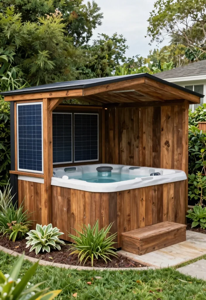 14 Enclosed Backyard Hot Tub Ideas for Privacy and Year Round Use 12. Eco Friendly Oasis 0