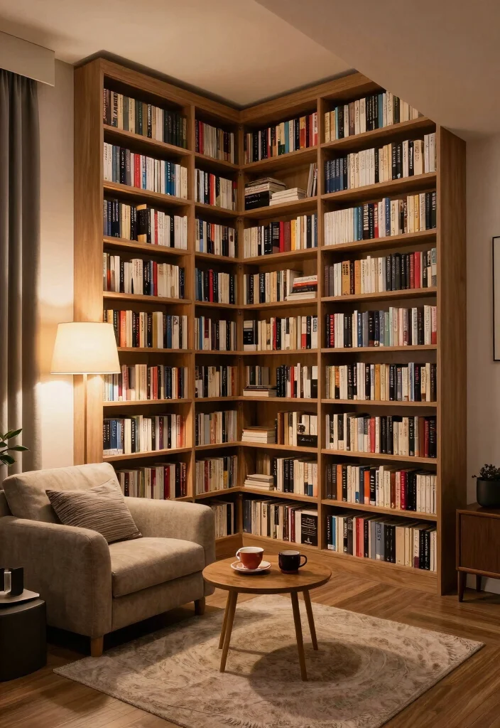 14 L Shaped Basement Layout Ideas for Better Flow 41 14 L Shaped Basement Layout Ideas for Better Flow 11. Compact Home Library 0