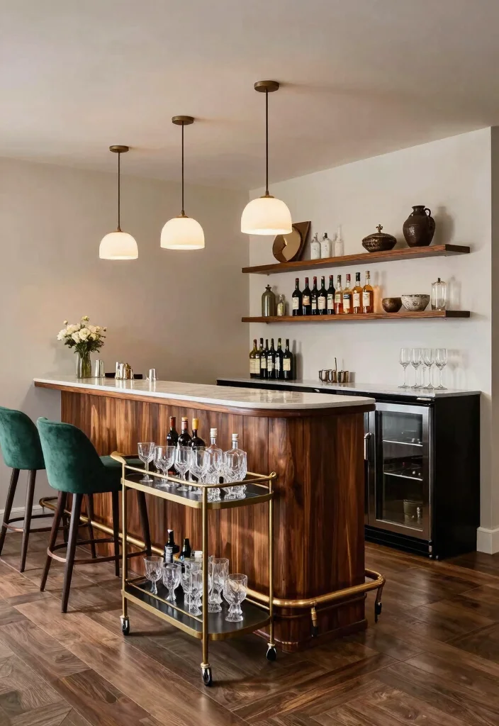 14 L Shaped Basement Layout Ideas for Better Flow 25 14 L Shaped Basement Layout Ideas for Better Flow 5. Elegant Bar Area 0