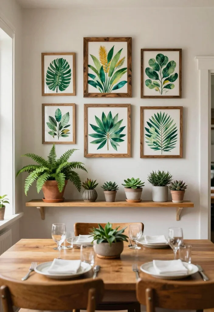 14 Large Dining Room Wall Decor Ideas for Statement Walls 14. Nature Inspired Wall Decor 0