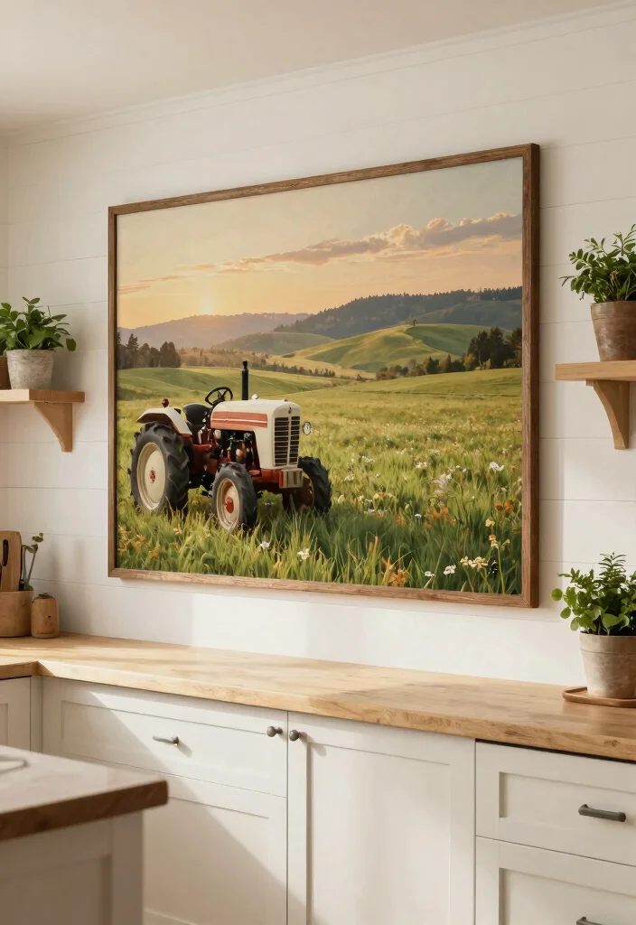 14 Large Kitchen Wall Decor Ideas for Empty Spaces 1 14 Large Kitchen Wall Decor Ideas for Empty Spaces 1. Oversized Farmhouse Prints 0