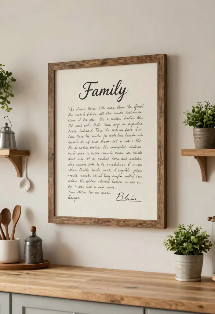 14 Large Kitchen Wall Decor Ideas for Empty Spaces 63 14 Large Kitchen Wall Decor Ideas for Empty Spaces 13. Custom Family Recipe Art 0