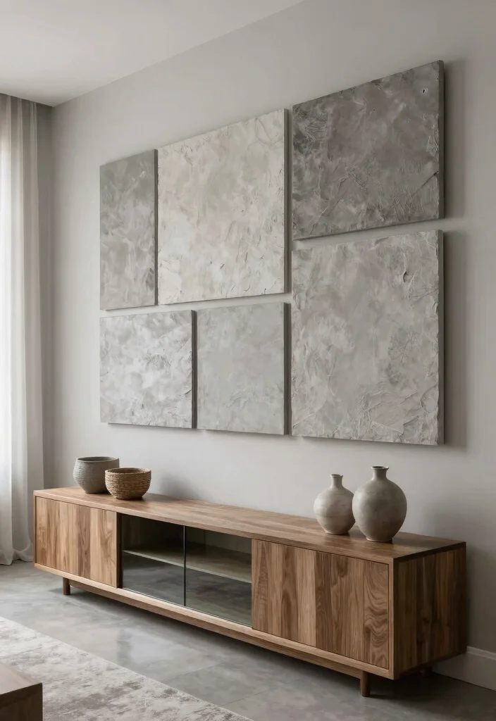 14 Media Wall Decor Ideas for Living Rooms and Lounges 10. Monochromatic Textures 0