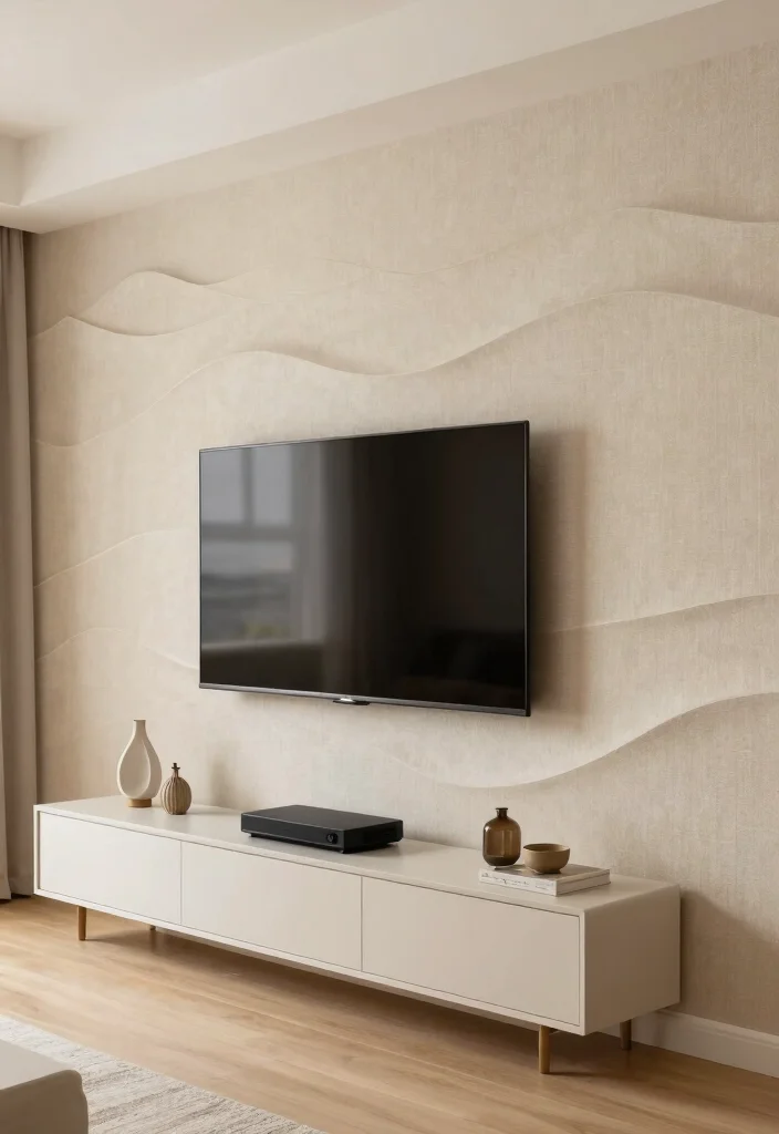 14 Media Wall Decor Ideas for Living Rooms and Lounges 6. Textured Wall Treatments 0