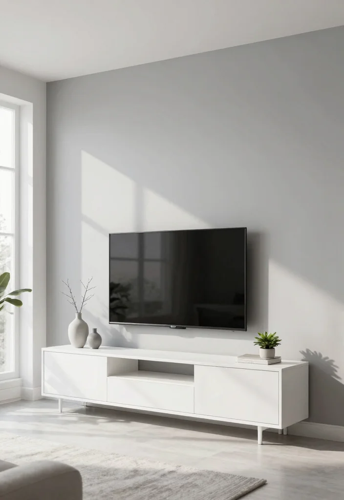 14 Media Wall Decor Ideas for Living Rooms and Lounges 7. Minimal Color Palette 0