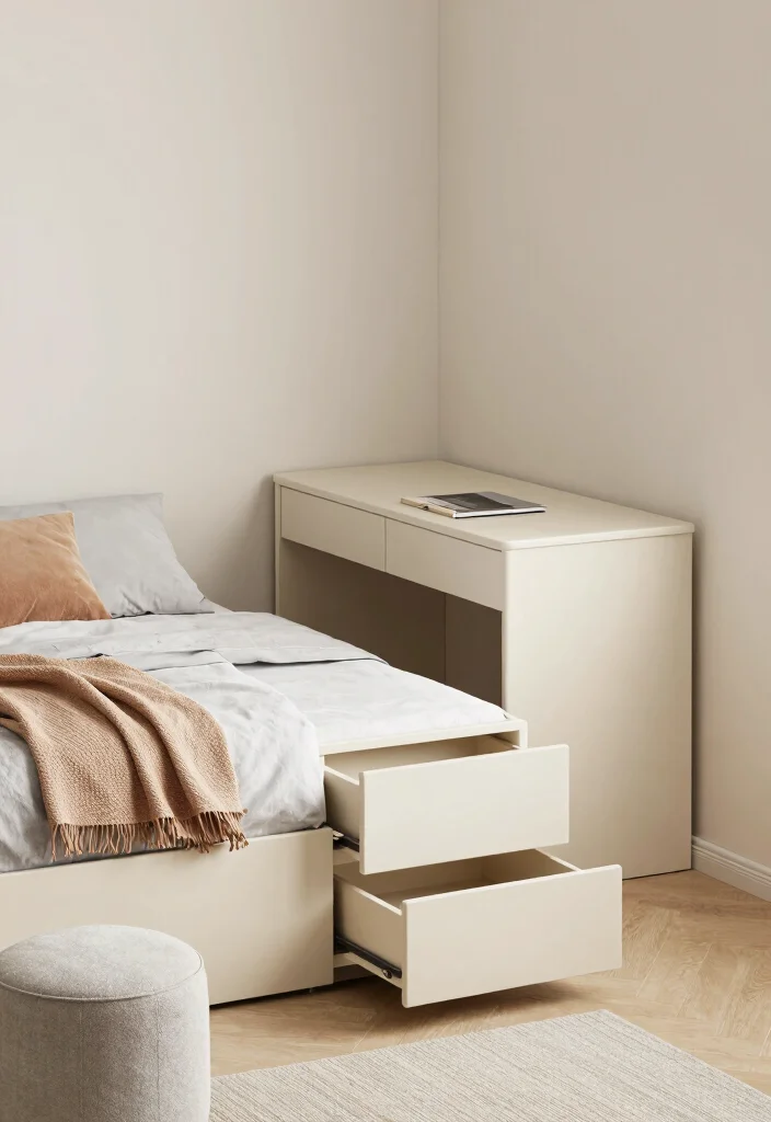14 Small Bedroom Organization Ideas That Actually Work 3. Multi Functional Furniture 0