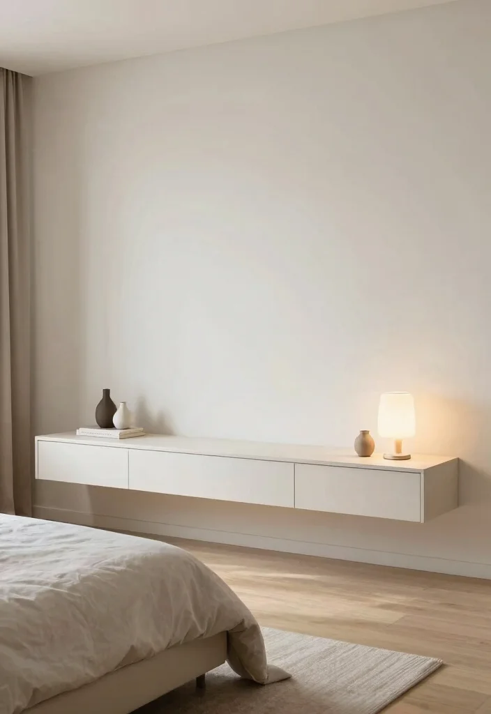 14 Small Bedroom Organization Ideas That Actually Work 6. Floating Nightstands 0