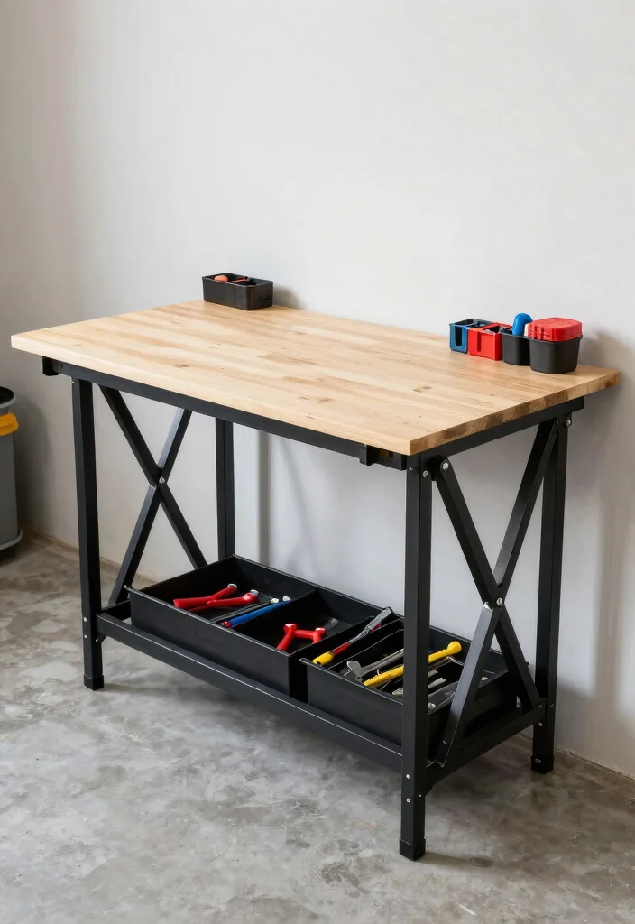 14 Tool Organization Ideas for Garages and Workshops 40 14 Tool Organization Ideas for Garages and Workshops 10. Foldable Workbenches 0
