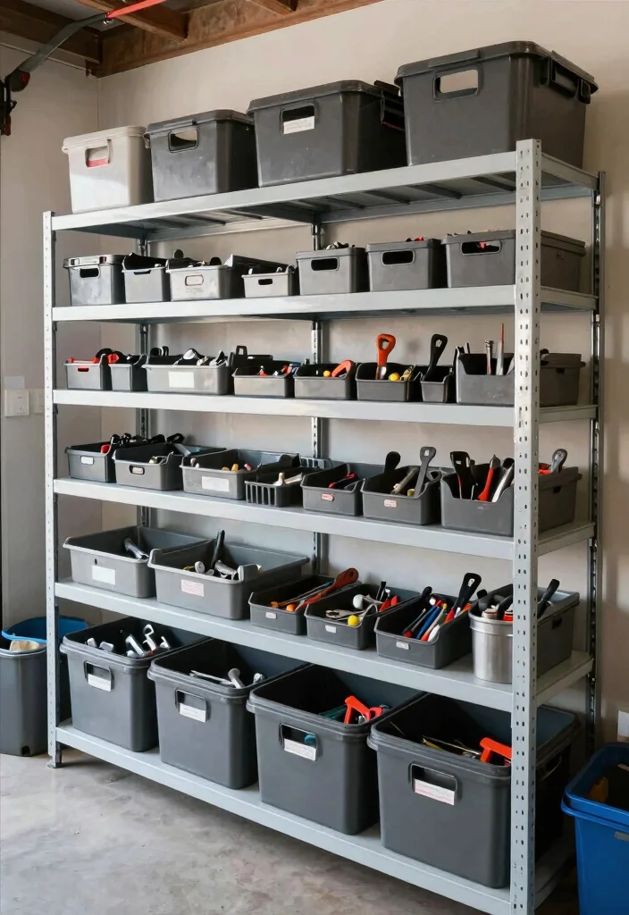 14 Tool Organization Ideas for Garages and Workshops 41 14 Tool Organization Ideas for Garages and Workshops 11. Tiered Shelving Units 0