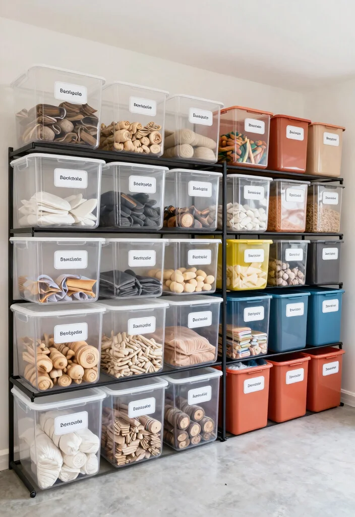 14 Tool Organization Ideas for Garages and Workshops 42 14 Tool Organization Ideas for Garages and Workshops 12. Storage Bins with Labels 0