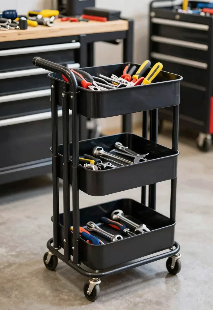 14 Tool Organization Ideas for Garages and Workshops 16 14 Tool Organization Ideas for Garages and Workshops 6. Rolling Tool Carts 0
