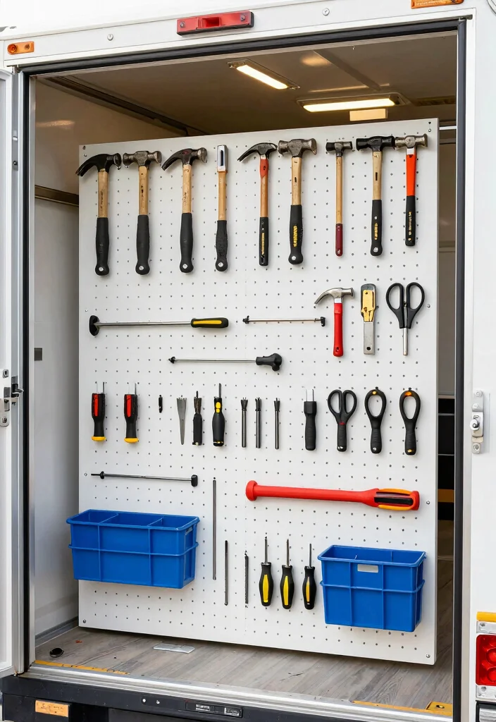14 Tool Trailer Organization Ideas for Mobile Work 3. Pegboard Panels 0