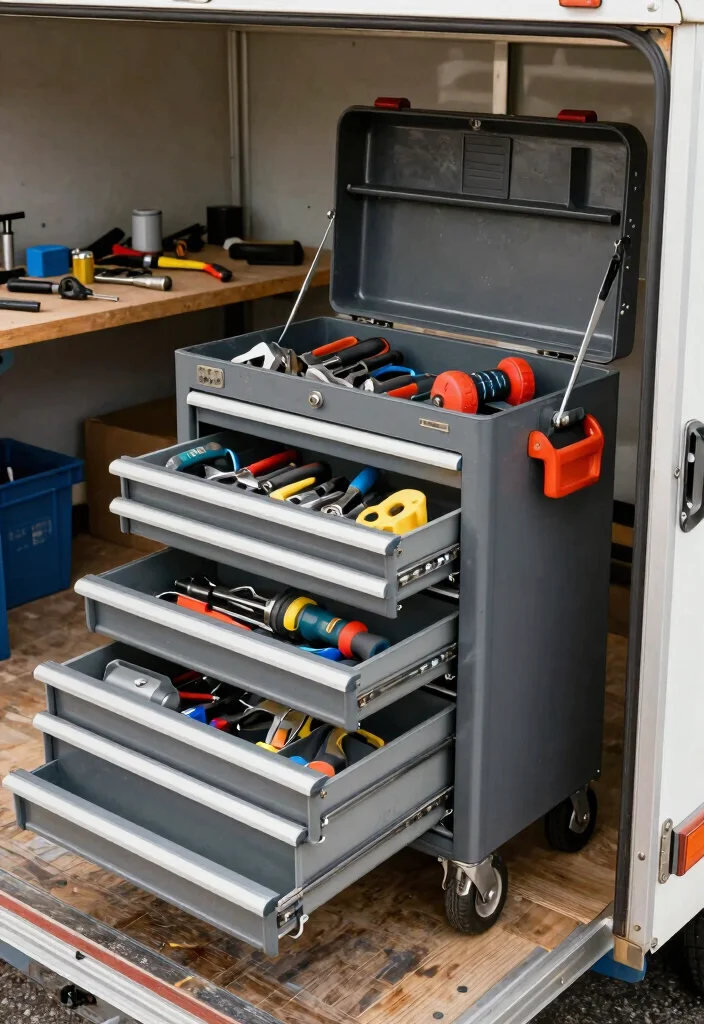 14 Tool Trailer Organization Ideas for Mobile Work 4. Tool Chests on Wheels 0
