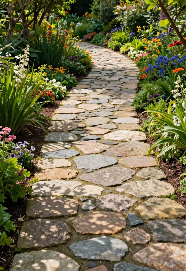 14 Unique Backyard Ideas That Stand Out and Feel Personal 5. Natural Stone Pathways 0