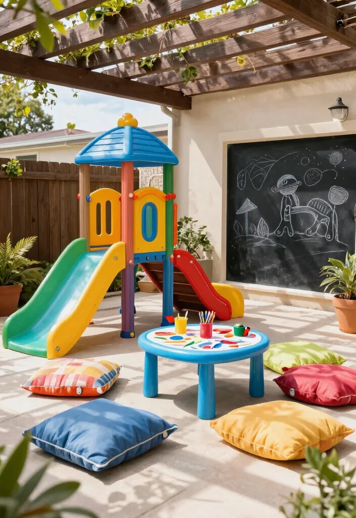 14 Walkout Basement Patio Ideas Under Decks 10. Play Area for the Kids 0