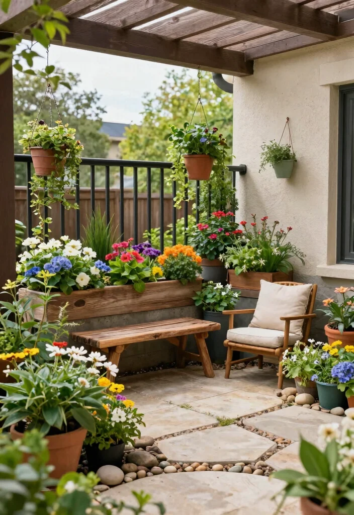 14 Walkout Basement Patio Ideas Under Decks 3. Mini Garden Oasis 0