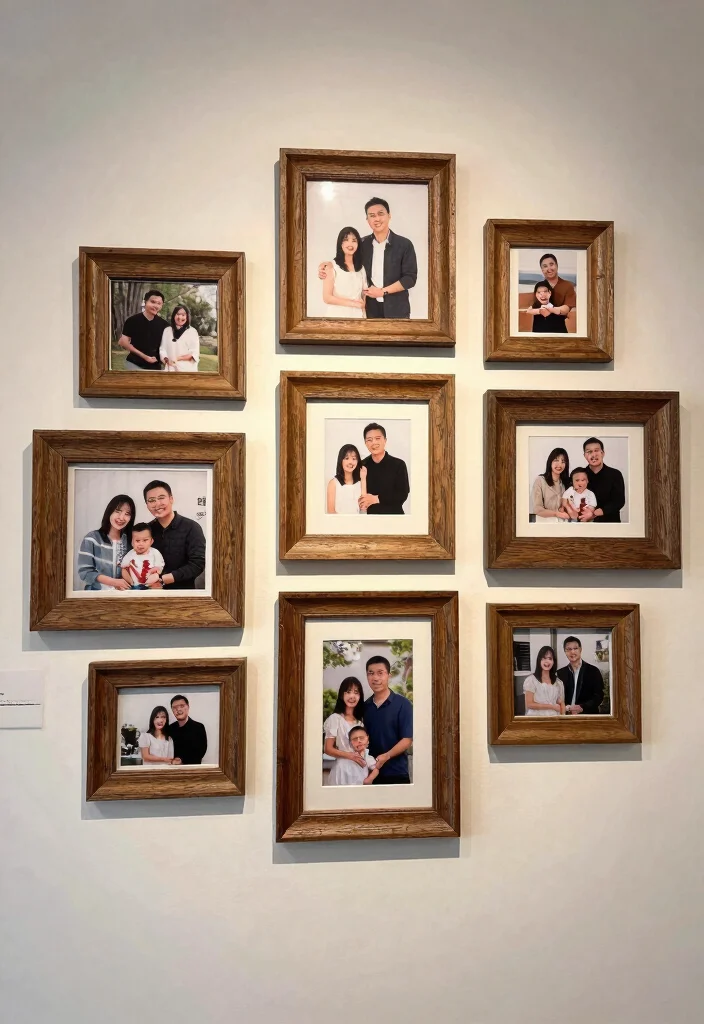 14 Wood Wall Decor Ideas for Warm Natural Texture 13. Wooden Picture Frames 0