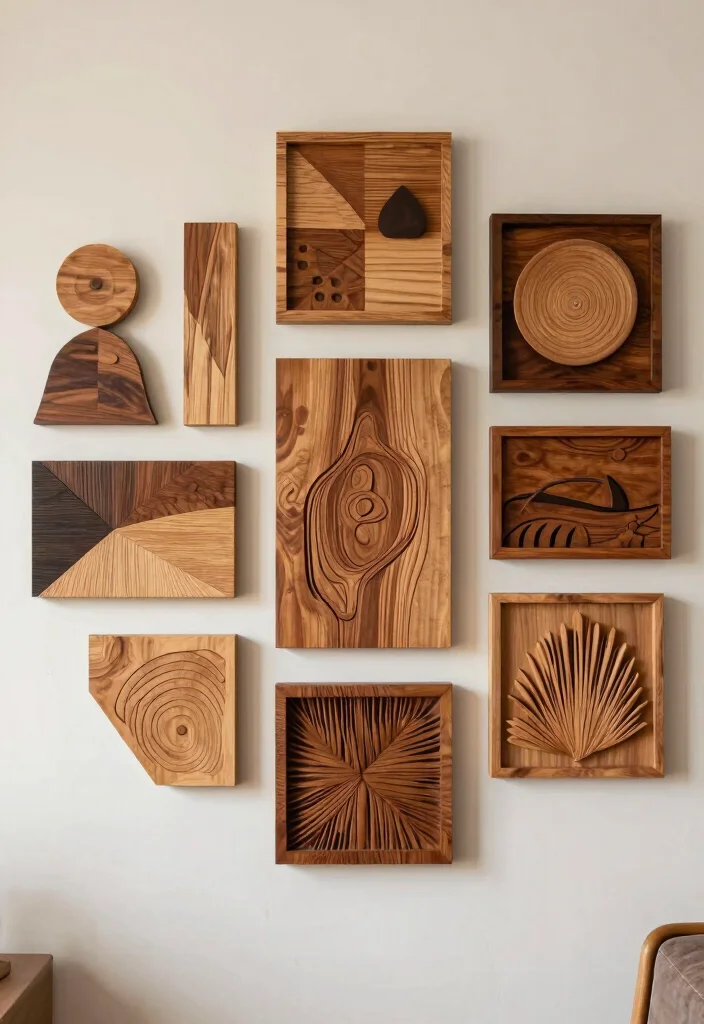 14 Wood Wall Decor Ideas for Warm Natural Texture 4. Wooden Wall Art 0