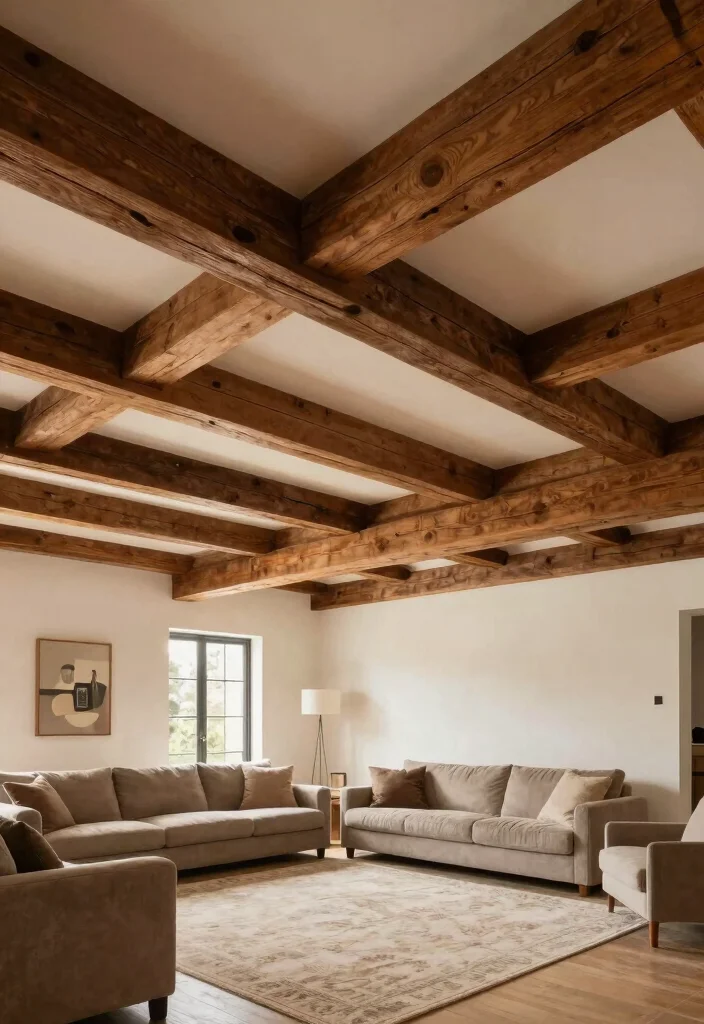 14 Wood Wall Decor Ideas for Warm Natural Texture 7. Wooden Beams 0