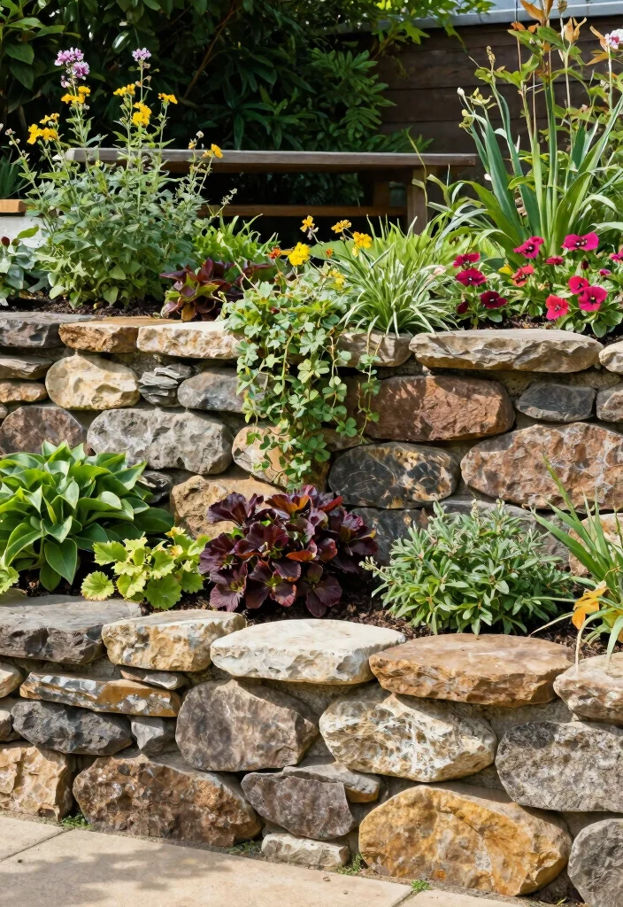 15 Backyard Retaining Wall Ideas That Add Structure and Style 1. Natural Stone Elegance 0