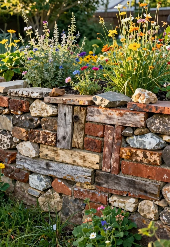 15 Backyard Retaining Wall Ideas That Add Structure and Style 8. Reclaimed Materials for Sustainability 0