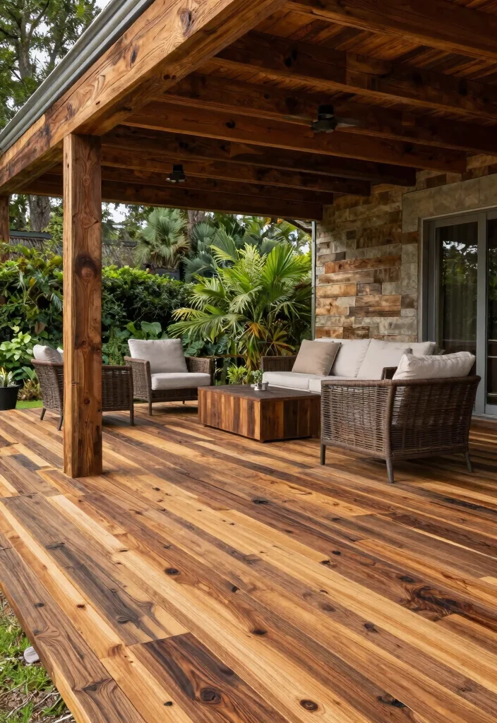 15 Covered Backyard Patio Ideas for All Weather Outdoor Living 12. Reclaimed Wood Patio Covers 0
