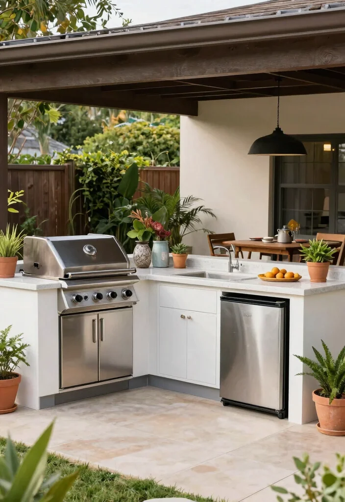 15 Covered Backyard Patio Ideas for All Weather Outdoor Living 14. Outdoor Kitchen with Cover 0