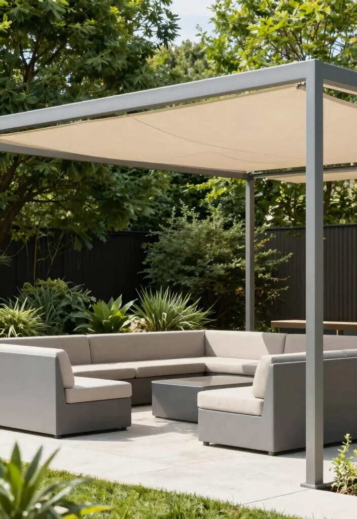 15 Covered Backyard Patio Ideas for All Weather Outdoor Living 15. Minimalist Shade Structures 0