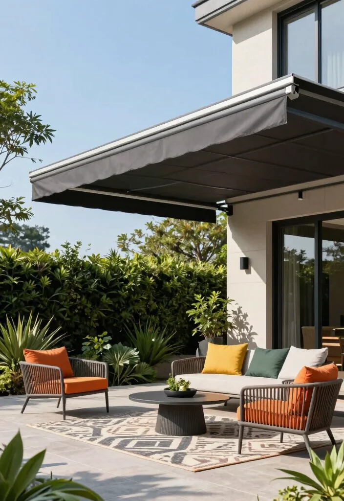 15 Covered Backyard Patio Ideas for All Weather Outdoor Living 3. Modern Awnings 0