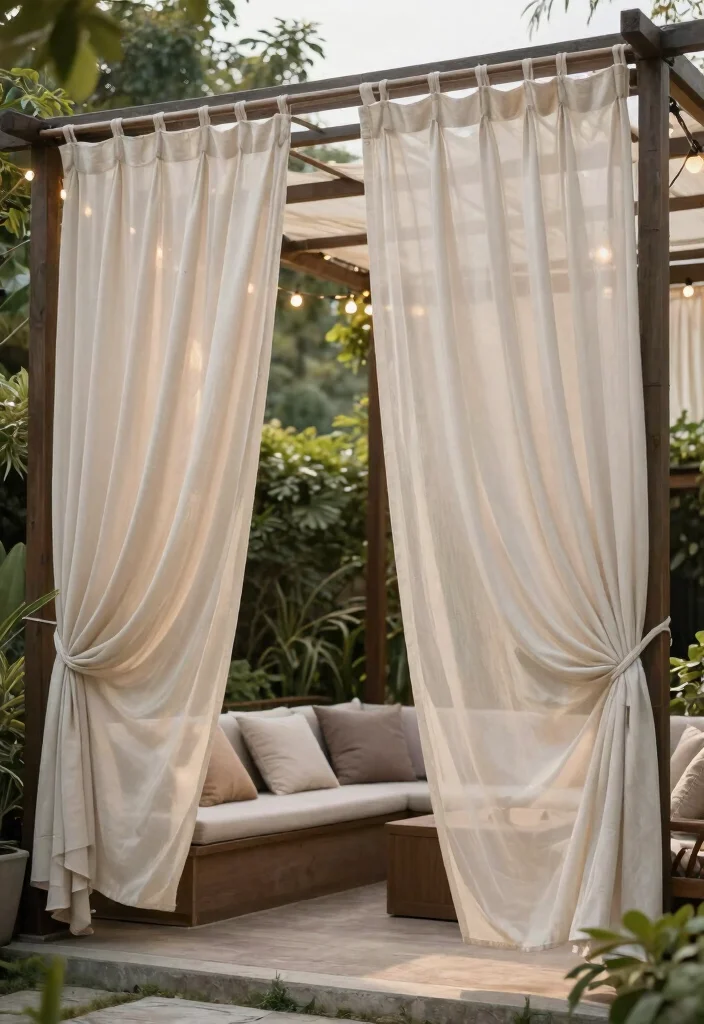 16 Backyard Privacy Ideas to Block Views and Feel Secluded 41 16 Backyard Privacy Ideas to Block Views and Feel Secluded 11. Artful Privacy Curtains 0